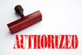 Rubber stamp with the word AUTHORIZED Royalty Free Stock Photo