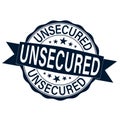 Rubber stamp with word unsecured inside, vector illustration Royalty Free Stock Photo