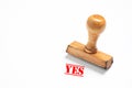 Rubber stamp with yes sign on white background Royalty Free Stock Photo