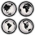 Rubber stamps with Earth globes Royalty Free Stock Photo