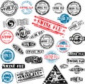 Rubber stamps Swine Flu grunge