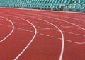 Rubber standard of athletics stadium running track Royalty Free Stock Photo