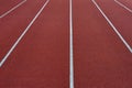 Rubber standard of athletics stadium running track Royalty Free Stock Photo