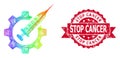 Rubber Stop Cancer Stamp Seal and Multicolored Net Vaccine Industry