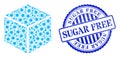 Rubber Sugar Free Stamp and Virus Sugar Cube Composition Icon