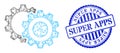 Rubber Super Apps Badge and Network Gears Web Mesh