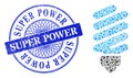Rubber Super Power Stamp and Triangle Fluorescent Bulb Mosaic