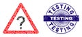 Rubber Testing Stamp and Geometric Question Warning Mosaic Royalty Free Stock Photo