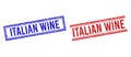 Rubber Textured ITALIAN WINE Stamp Seals with Double Lines