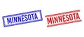 Rubber Textured MINNESOTA Stamp Seals with Double Lines