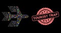 Rubber Tourist Trap Stamp and Mesh Aircraft with Flash Nodes