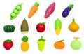 Rubber-Toy Fruits And Vegetables Isolated On White Royalty Free Stock Photo