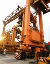 Rubber Tried Gantry Cranes RTG Royalty Free Stock Photo