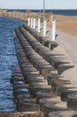 rubber truck and car tyres used on the jetty.