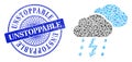 Rubber Unstoppable Stamp Seal and Triangle Thunderstorm Mosaic