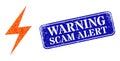 Rubber Warning Scam Alert Watermark with Electrical Hazard Lowpoly Icon Royalty Free Stock Photo