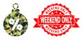 Rubber Weekend Only Stamp And Christmas Discount Ball Lowpoly Mocaic Military Camouflage Icon