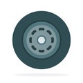 Rubber wheel vector flat material design isolated object on white background. Royalty Free Stock Photo
