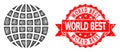 Rubber World Best Stamp Seal and Net Globe Icon