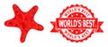 Rubber World'S Best Stamp And Bent Star Triangle Mocaic Icon