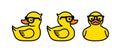 Rubber yellow duck in sunglasses icon isolated Royalty Free Stock Photo