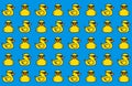 Rubber yellow duck in sunglasses. Seamless Pattern