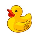 Rubber yellow duck. Toy symbol or icon. Cartoon vector illustration Royalty Free Stock Photo