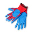 Rubberized gloves for work on a white background