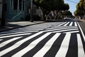 Rubberized Striped speed bump on street. Generate Ai Royalty Free Stock Photo