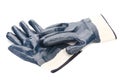 Rubbers protective blue gloves.