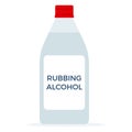 Rubbing alcohol solution in white plastic bottle cartoon vector illustration isolated on white background Royalty Free Stock Photo