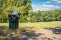 Rubbish bin garbage and waste in a nature Park Royalty Free Stock Photo