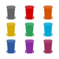 Rubbish bins for recycling icon isolated on white background. Set icons colorful Royalty Free Stock Photo