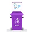 Rubbish Container For Glass Waste Icon Recycle Sorting Garbage Concept Logo