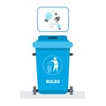 Rubbish Container For Light Bulbs Waste Icon Recycle Sorting Garbage Concept Logo