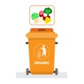 Rubbish Container For Organic Waste Icon Recycle Sorting Garbage Concept Logo