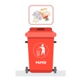 Rubbish Container For Paper Waste Icon Recycle Sorting Garbage Concept Logo