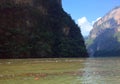 Rubbish floats in the river in Sumidero Canyon in Chiapas State