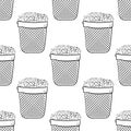 Rubbish hand drawn sketch. Seamless pattern