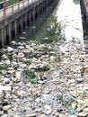 Rubbish heap are floating on canal