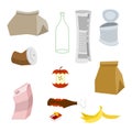 Rubbish icon collection. Garbage set. trash sign. litter symbol. Royalty Free Stock Photo