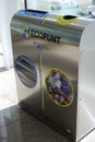 Rubbish recycling bin at Barcelona Airport. Spain