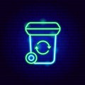 Rubbish Recycling Neon Sign