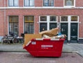 Rubbish skip full of cardboard Royalty Free Stock Photo