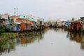 Rubbish strewn river in Ho Chi Minh City, Vietnam