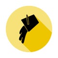 Rubbish, water bucket icon in long shadow style