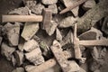 Rubble debris with hammer Royalty Free Stock Photo