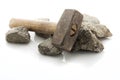 rubble debris with hammer Royalty Free Stock Photo