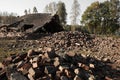 Rubble from the destroyed gas chambers at Auschwitz Royalty Free Stock Photo