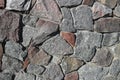 Rubble gray and brown stone wall, rubblework Royalty Free Stock Photo